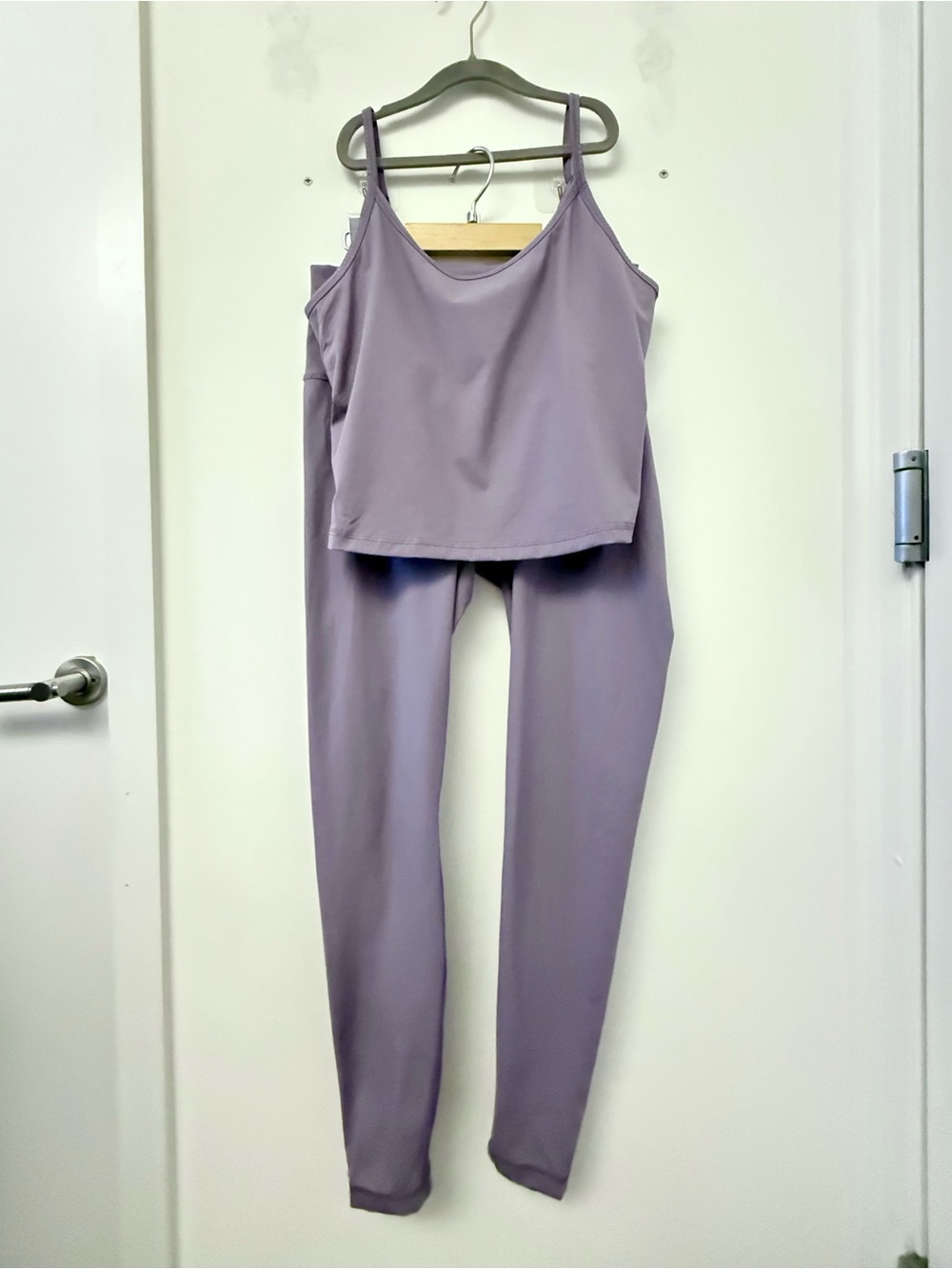 Everlane Perform Set Dark Plum Leggings and Cami M